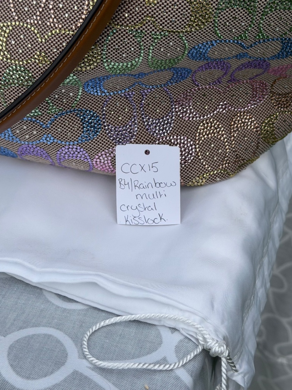 Coach Large Rainbow Kisslock 27 Bag in Signature Jacquard | CCX15 | New - Picture 7 of 17
